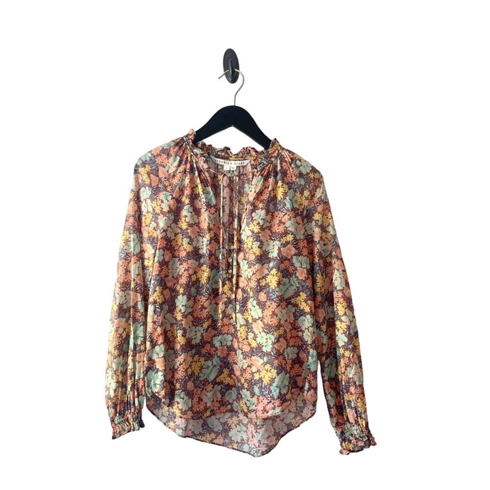 Veronica Beard Antonette Floral Print Blouse View 3